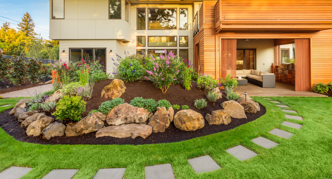 Front Yard of Modern Home